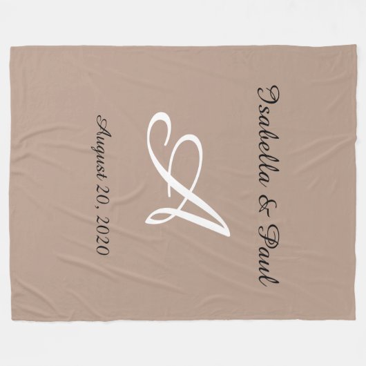 Monogrammed fleece deken, bruiloft cadeau
