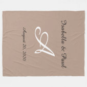 Monogrammed fleece deken, bruiloft cadeau deken (Voorkant (Horizontaal))