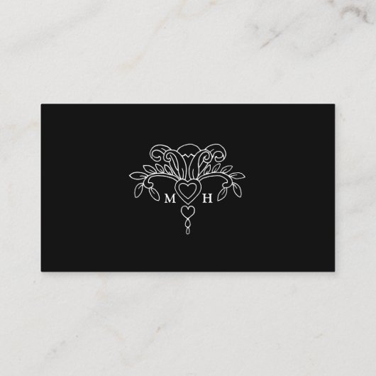 Monogrammed Fleur de lis mono website info Informatiekaartje (Achterkant)