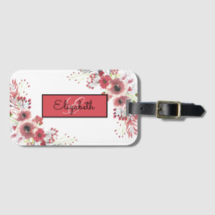 Monogrammed Floral Bagagelabel