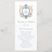  Monogrammed Floral Crest Wedding Programma (Voorkant)