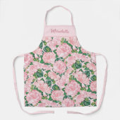 Monogrammed Floral Elegant Roze Schort (Voorkant)