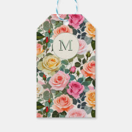  Monogrammed Floral Garden Rozen Elegant Cadeaulabel