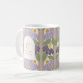 Monogrammed Floral Stripe Mug – Personalized Gift  Koffiemok (Voorkant links)