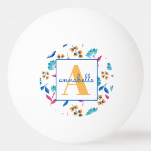 Monogrammed Folk Art Floral Pattern Pingpongballen