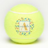 Monogrammed Folk Art Floral Pattern Tennisballen (Achterkant)