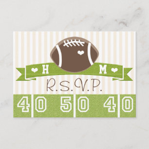 MONOGRAMMED FOOTBALL WEDDING RESPONDS CARDS RSVP KAARTJE