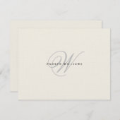 Monogrammed Formele Harde Dank u Kaart (Voorkant / Achterkant)