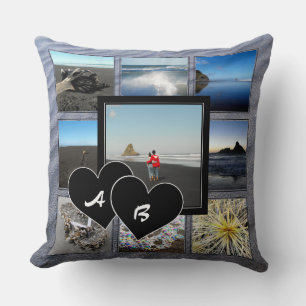 Monogrammed Foto Collage Sierkussen