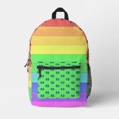 Monogrammed Fun, Heldere Regenboog Strepen, Nummer Bedrukte Rugzak (Voorkant)