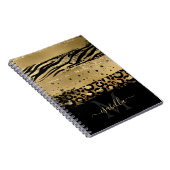 Monogrammed Fun Modern Gold Glitter Script Notitieboek (Rechterzijde)