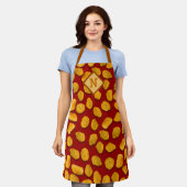 Monogrammed Funny Chicken Nugget Pattern Schort (Gedragen)
