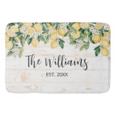 Monogrammed gele citroenboom wit hout badmat (Voorkant)