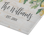 Monogrammed gele citroenboom wit hout snijplank (Hoek)