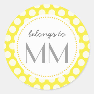 Monogrammed Gele Stippen - DIY Labels