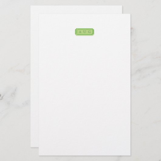 Monogrammed Gemstone Stationery Briefpapier (Voorkant / Achterkant)