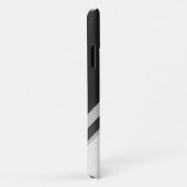 Monogrammed Geometric Chevron Black Silver Marble Case-Mate iPhone Case (Achterkant/rechts)