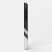 Monogrammed Geometric Chevron Black Silver Marble Case-Mate iPhone Case (Achterkant/links)
