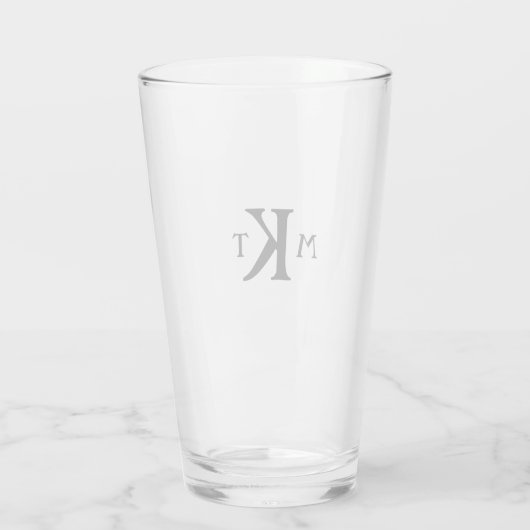 Monogrammed Gepersonaliseerd met Uw Initialen Glas (Achterkant)