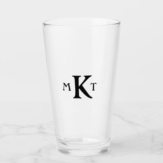 Monogrammed Gepersonaliseerd met Uw Initialen Glas (Voorkant)
