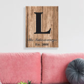 Monogrammed Gepersonaliseerde Bruiloft Jubileum Ja Canvas Afdruk (Insitu (Woonkamer))