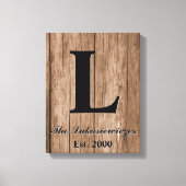 Monogrammed Gepersonaliseerde Bruiloft Jubileum Ja Canvas Afdruk (Voorkant)