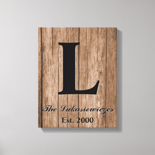 Monogrammed Gepersonaliseerde Bruiloft Jubileum Ja Canvas Afdruk (Voorkant)