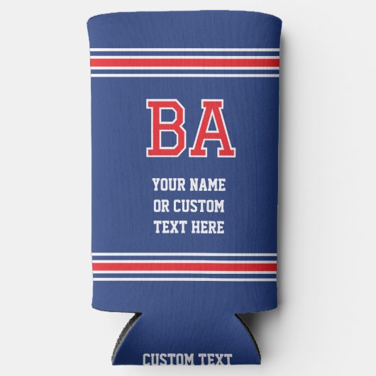 Monogrammed gepersonaliseerde tekst Navy Red (Voorkant)