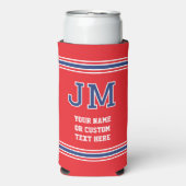 Monogrammed Gepersonaliseerde Tekst Rood Marine Bl (Seltzer Voorkant)