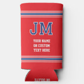 Monogrammed Gepersonaliseerde Tekst Rood Marine Bl (Achterkant)