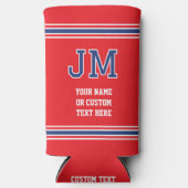 Monogrammed Gepersonaliseerde Tekst Rood Marine Bl (Voorkant)