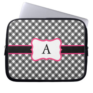 Monogrammed Gingham Laptop Hoesje Laptop Sleeve
