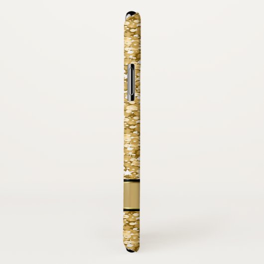 Monogrammed Gold Glitter White Sparks Case-Mate iPhone Case (Achterkant / rechts)