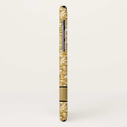 Monogrammed Gold Glitter White Sparks Case-Mate iPhone Case (Achterkant/links)