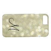 Monogrammed Gold iPhone 7 Coque (Dos (Horizontal))