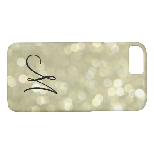 Monogrammed Gold iPhone 7 Coque (Dos (Horizontal))