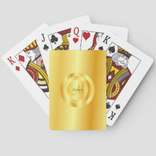 Monogrammed Gold look elegant Moderne Sjabloon Pokerkaarten