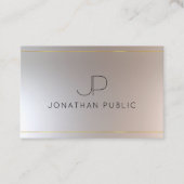 Monogrammed Gold Silver look Elegant Modern Visitekaartje (Voorkant)