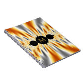 Monogrammed Gold Silver Metallic Fractal Notitieboek (Rechterzijde)