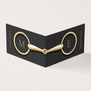Monogrammed Gold Snaffle Bit Horse Industry Visitekaartjes