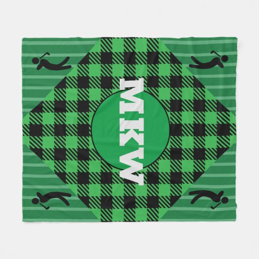 Monogrammed Golf Cart Fleece Throw (Voorkant (Horizontaal))