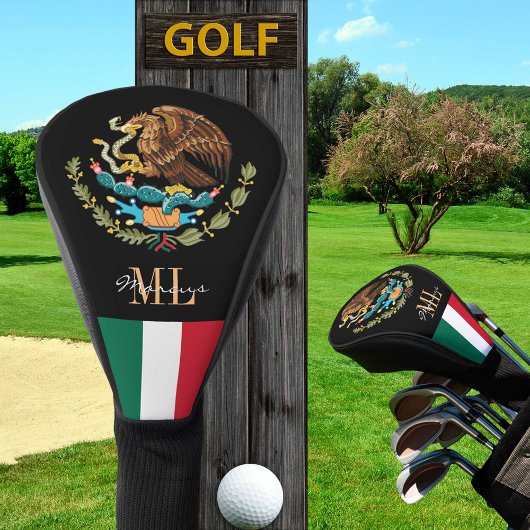 Monogrammed Golf, Mexico Eagle & Mexicaanse vlag Golfheadcover