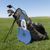 Monogrammed Golf Player Sportprijzen Blauw & zwart Golfhanddoek (Groen)