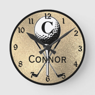 Monogrammed Golf T-shirt Gold Ronde Klok