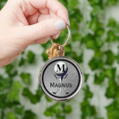 Monogrammed Golf T-shirt Silver Sleutelhanger (Hand)