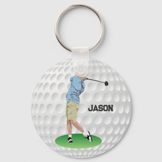 Monogrammed Golfer Sleutelhanger (Voorkant)