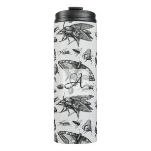 Monogrammed GOTHIC BUGS  Insect Black Thermosbeker