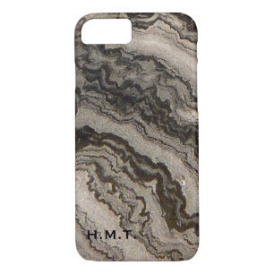 Monogrammed Granite Swirls iPhone 7 Coque