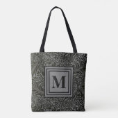 Monogrammed Gray and Black William Morris Foliage Draagtas (Achterkant)