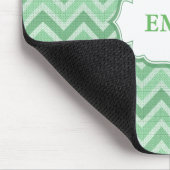 Monogrammed Green Chevron Muismat (Hoek)